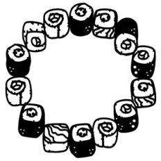Sushi Wreath Circle Frame Border