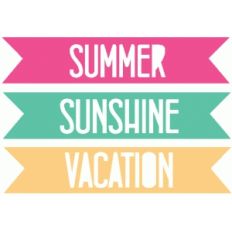 set of 3 summer vacation word tags