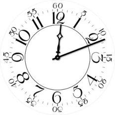 Clock Face Vinyl Vintage Numerals