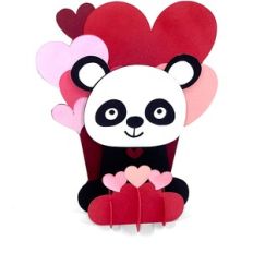 Grid Pop Up Card Valentine Panda