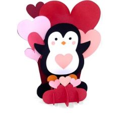 Grid Pop Up Card Valentine Penguin