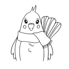 Cute bird with scarf