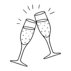 Champagne glasses cheering
