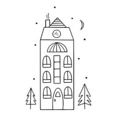Tall house with trees