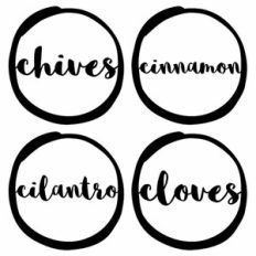 pantry labels - chives, cinnamon, cilantro, cloves