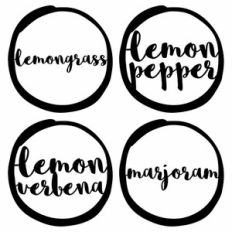 pantry labels - lemongrass, lemon pepper, verbena, marjoram