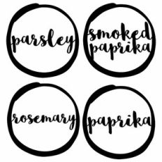 pantry labels - parsley, paprika, smoked paprika, rosemary