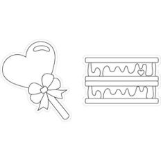 Love Smores and Heart Sucker stamp / coloring page