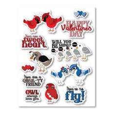 Bird Valentines Sticker Sheet