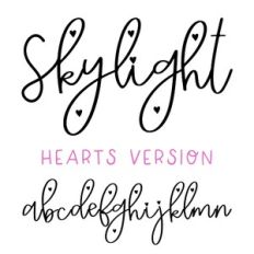 BFC Skylight Hearts Delicate Valentine's Day Hearts Cursive Font