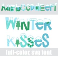 Winter Kisses Color Font