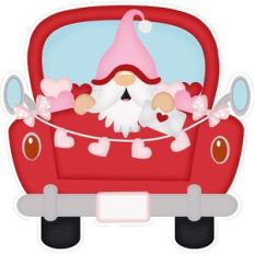 Love Gnome in Valentines Truck