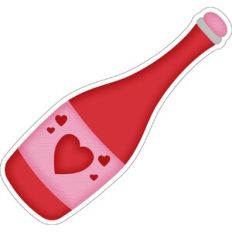 Wine / Champagne bottle Love Valentine day