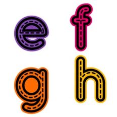 Tracing Alphabet Lowercase Letters Activity - e-h