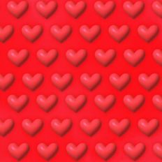 Red 3D Inflated Puffy Hearts Background Pattern