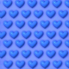 Blue 3D Inflated Puffy Hearts Background Pattern