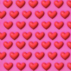 Pink and Red 3D Inflated Puffy Hearts Background Pattern