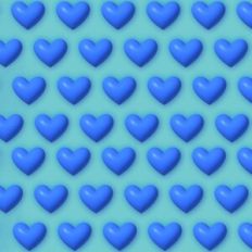 Teal and Blue 3D Inflated Puffy Hearts Background Pattern