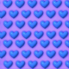 Purple and Blue 3D Inflated Puffy Hearts Background Pattern