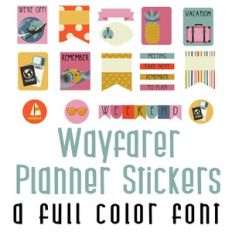 Wayfarer Planner Stickers Full Color Font