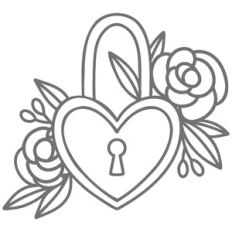 Heart Lock with Flowers