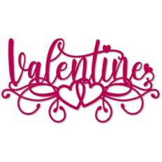 Valentine Dbl Heart Flourish Word