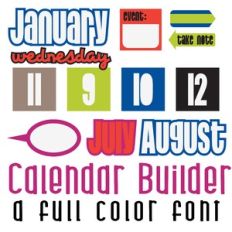 Calendar Builder Full Color Font