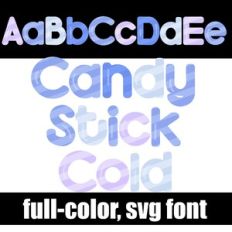 Candy Stick Cold Color Font