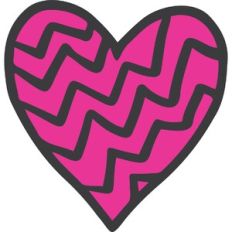 Heart with Zig Zag Pattern