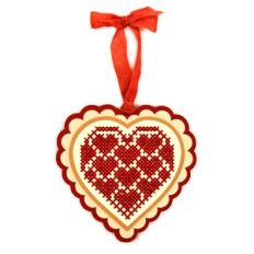 Heart Orn Dbl Hearts Stitched