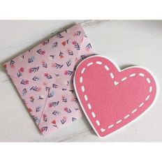 stitched heart card and envelope