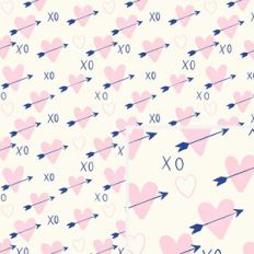 XO Heart Arrows Pattern
