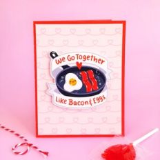 Bacon and Eggs Kawaii Valentine's Day Card