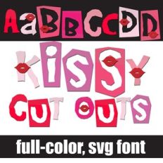 Kissy Cut Outs Color Font