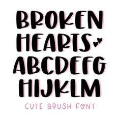 BFC Broken Hearts Cute Casual Brush Valentine's Day Font