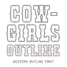 BFC Cowgirls Outline Chunky Cute Display Western Font