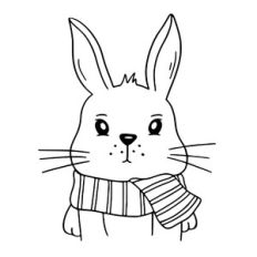Bunny with winter scarf