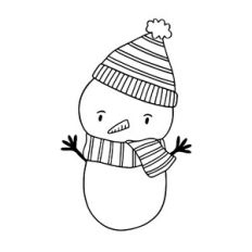 Cute snowman with scarf