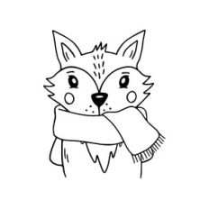 Fox with winter scarf