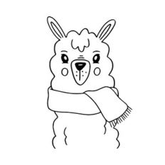 Llama with winter scarf