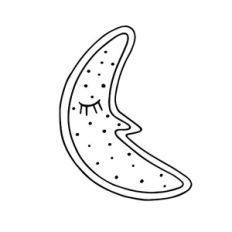 Cute sleeping moon