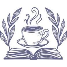 cup with book in laurel frame