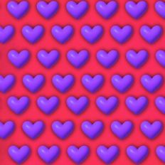 Red and Purple 3D Inflated Puffy Hearts Background Pattern
