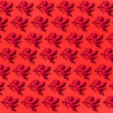 Red 3D Inflated Puffy Cupid Background Pattern