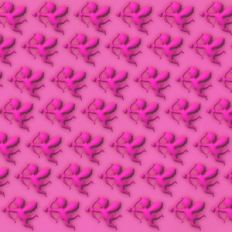 Pink 3D Inflated Puffy Cupid Background Pattern