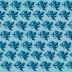 Teal 3D Inflated Puffy Cupid Background Pattern
