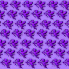 Purple 3D Inflated Puffy Cupid Background Pattern