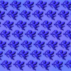 Blue 3D Inflated Puffy Cupid Background Pattern