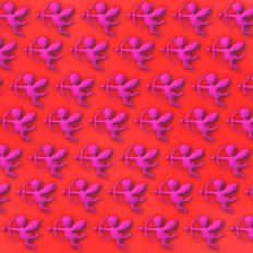 Red and Pink 3D Inflated Puffy Cupid Background Pattern