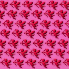 Pink and Red 3D Inflated Puffy Cupid Background Pattern